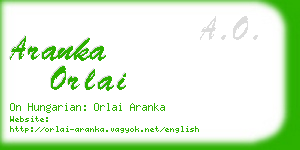 aranka orlai business card